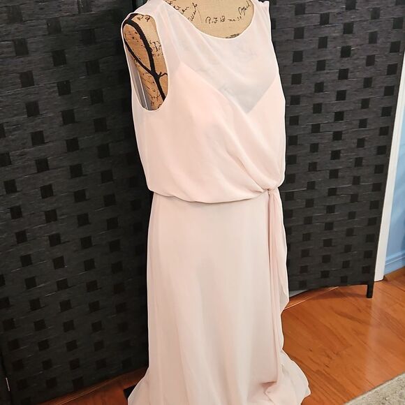 NWT Jenny Yoo Paltrow Gown Soft Blush Pink Luxe Ciffon Size 12 - Picture 4 of 14